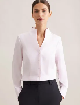 Kelchkragenbluse aus Twill slim fit Rosa/Pink 48 - Seidensticker - FashionsVida