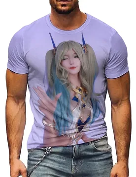 Men's 3D Printed Short Sleeve T-Shirt - Four-Season Street Fashion, Loose Fit Graphic Tee - Aliexpress - FashionsVida