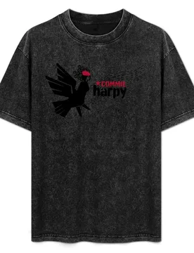 Commie Harpy black and red text T-Shirt Basic Casual Wear Short Sleeve Top - Aliexpress - FashionsVida