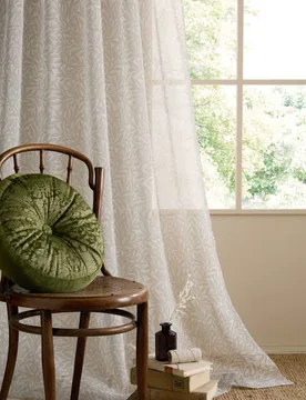 Original Willow Voile Panel Curtains Natural - William Morris At Home - FashionsVida