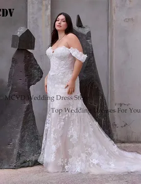 MCDV Sweetheart Mermaid Plus Size Wedding Dress 2026 Tulle Off Shoulder Wedding Gown Customzied vestidos de noviarobe de mariée - Aliexpress - FashionsVida