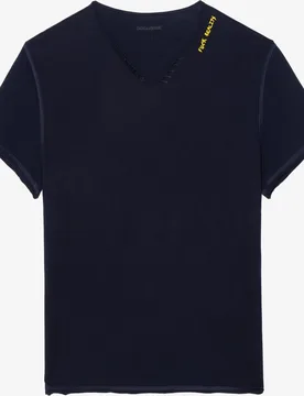 Zadig & Voltaire - Camiseta de hombre de manga corta tunecina de algodón - Zadig & Voltaire - FashionsVida