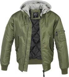 Rockabilly Bomberjacke - MA1 Sweathood - S bis 4XL - für Männer - Größe 3XL - oliv - Männer - male