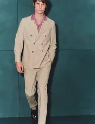 Tailored Fit Merino Wool Rich Suit Jacket Neutral male