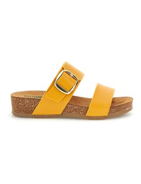 Ciabatte giallo sottopiede in pelle con zeppa 293A500SR 37