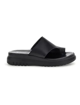 Ciabatte nero con tomaia in vera pelle 32441926 36 - Pittarello - FashionsVida