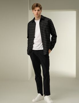 Camicia Uomo Seta-Lana Windowpane S - Calda, Elegante e Versatile