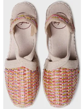 Alpargatas de cuña de mujer de rafia con elásticos - Toni Pons - FashionsVida