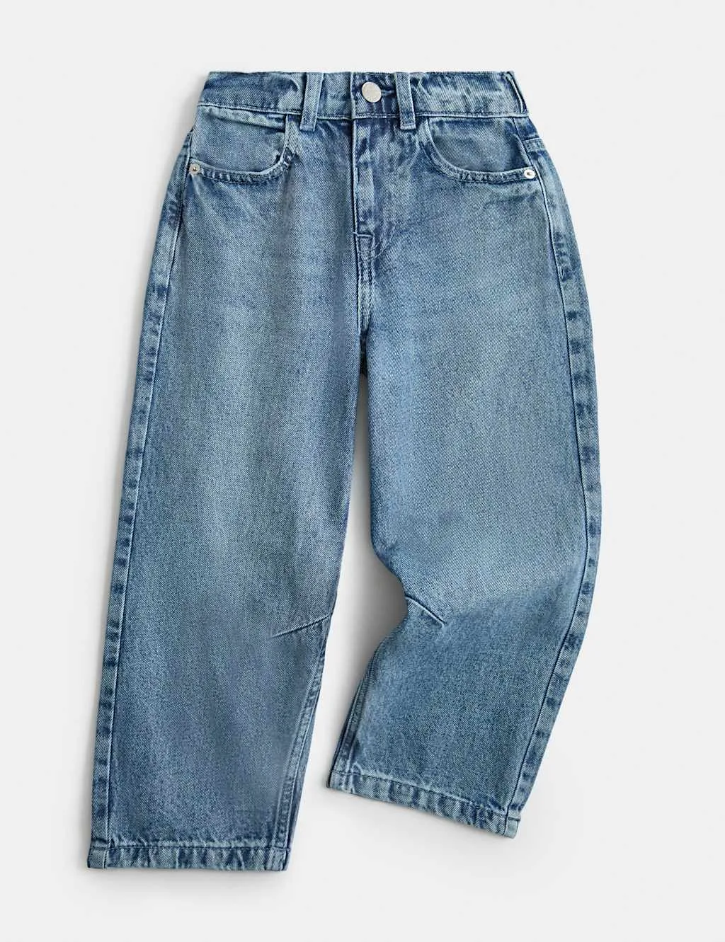 Denim Barrel Jeans (2-8 Yrs) Light Denim female - M&S - FashionsVida