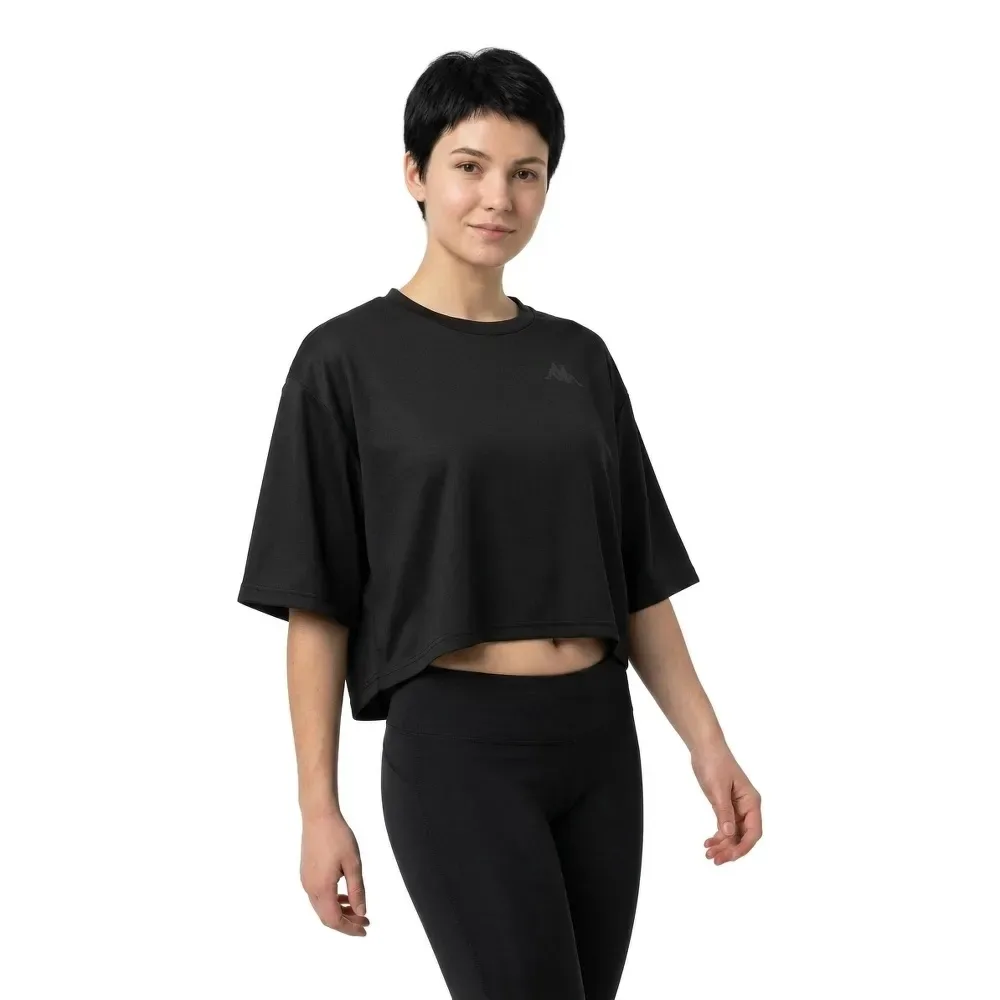 Maglietta A Maniche Corte Icropa Athleisure Black S - Kappa - FashionsVida