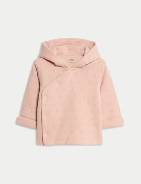 Pure Cotton Floral Wadded Jacket (0-12 Mths) Ivory Mix Female - M&S - FashionsVida