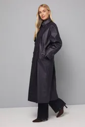 Women's Petite A Line Inverted Box Pleat Back Mac Jacket in Navy Size: 16 - Navy - Size: 16