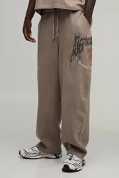 Herren Ballonförmige Jogginghose Mit Waschung Und Gotischen Nahdetails Taupe Größe Large
