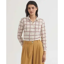 Camisa de mujer 100% algodón de cuadros