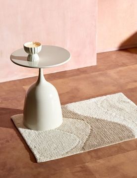 Tappeto in cotone tuftato con motivo astratto - beige