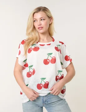 Cherry Oversized Top - S/M / IVORY - female - Blue Vanilla - FashionsVida