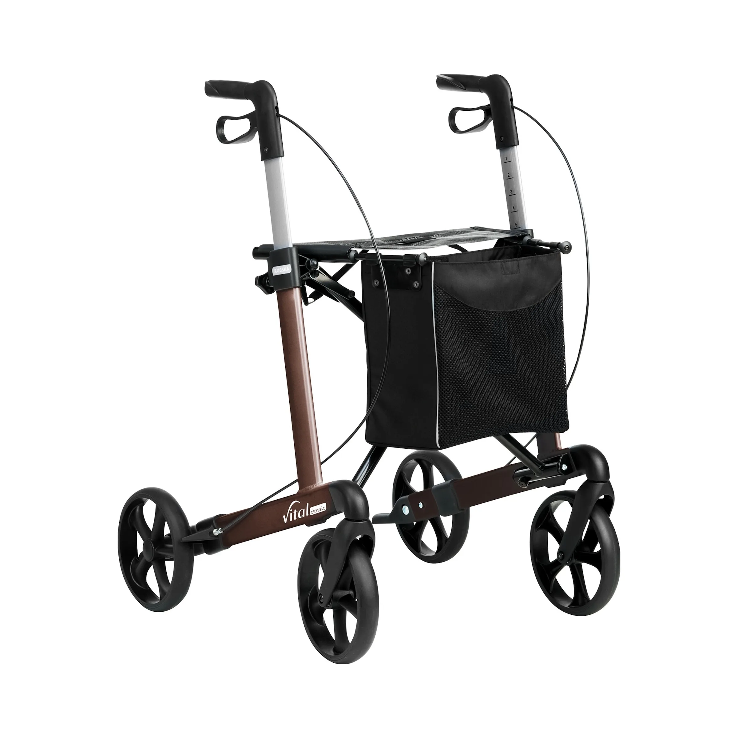 Rollator "Vital Classic" mit Tasche, faltbar braun - RUSSKA - FashionsVida