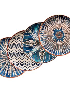 Platzteller-Set, Steinzeug Iberico Blue mehrfarbig