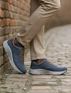 Graham Mens Premium Leather Casual Trainers - - Size: 10 - Catesby England - FashionsVida