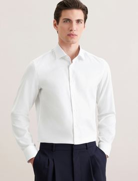 Slim Business Hemd Uni Weiß 44