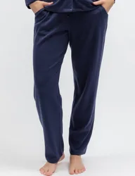 Jersey Ribbed Pyjama Bottoms Navy female