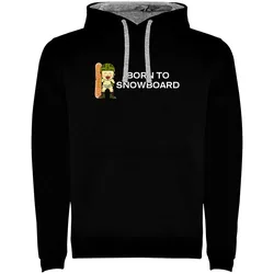Sweat à Capuche Born To Snowboard Two-colour Black / Grey M