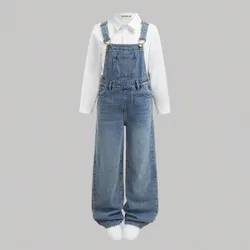 Peto vaquero azul de corte holgado para niñas preadolescentes