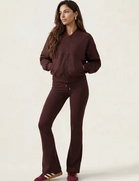 Bomber & Jogger Set - Chocolate - Size: S/M - Urban Bliss - FashionsVida