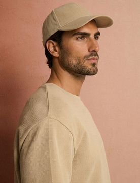 Cappellino con visiera in viscosa - beige