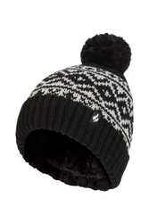 Womens Patterned Bobble Hat - - Size: ONESIZE