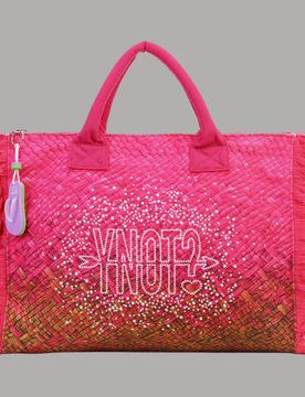 Borsa Mare Grande Intrecciata con Frange Tracolla Regolabile XXL