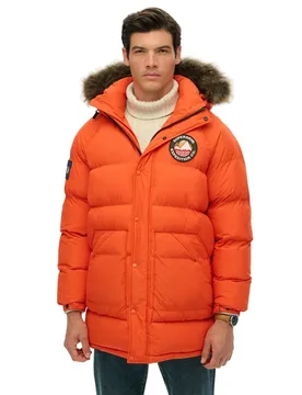Parka Everest Longline Baffled Bold Orange L - Superdry - FashionsVida