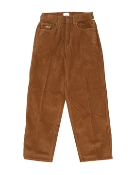 Pantalone Lungo Uomo Bigwig Baggy Corduroy Pant Java Brown - OBEY - FashionsVida
