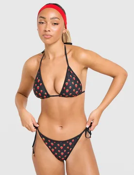 Strawberry Charm Bikini Top - Damen, Schwarz - female - Size: XS - Unlike Humans - FashionsVida