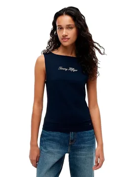 Maglietta Senza Maniche Ww0ww5097 Dark Night Navy M - Tommy hilfiger - FashionsVida