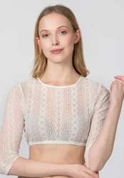 Dirndlbluse Viara (weiss, Gr. 48) von für Damen, Oberteile, 92% Polyamid, 8% Elasthan