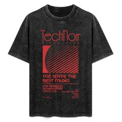 Retro 80s Technoir Nightclub Poster from the Terminator Movie T-Shirt Summer Holiday Casual Tee