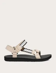 Embellished Ankle Strap Flat Sandals Cream Mix female