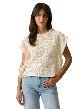 Camicia A Maniche Corte O260026 Ecru M