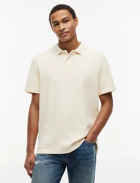 TJM REG WASHED WAFFLE POLO EXT male - M - FashionsVida