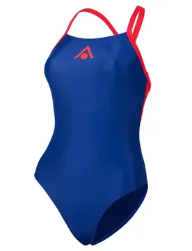Essential Fly Back Swimsuit Navy Blue / Red FR 48 Women - Aquasphere - FashionsVida