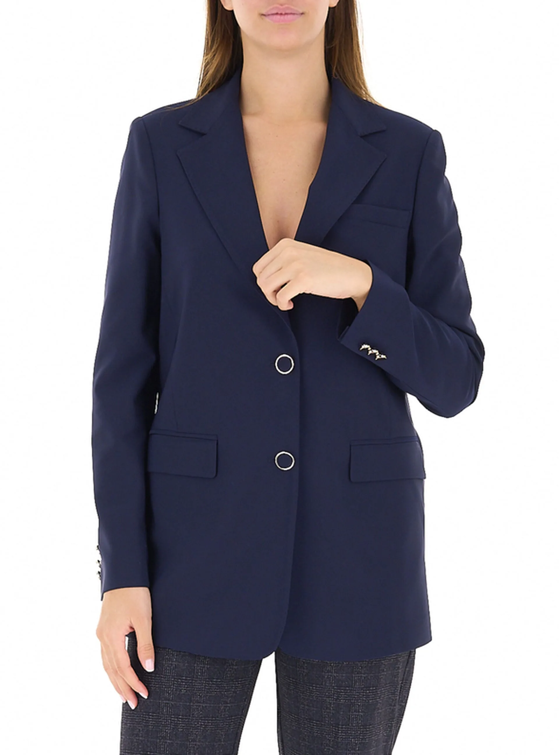 Blazer monopetto BLU NAVY S - Fracomina - FashionsVida