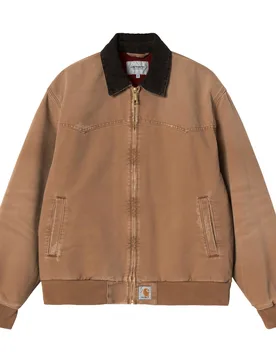 OG Santa Fe Jacket Hamilton Brown / Tobacco / Grind Washed XL Herren - Carhartt WIP - FashionsVida