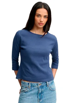 T-shirt à Manches Courtes Athletic Essential Pointelle Standard Navy XS - Superdry - FashionsVida