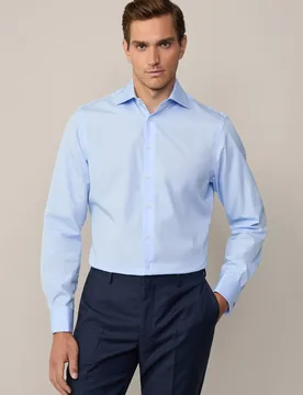 Camisa popelín de hombre classic fit lisa - Hackett - FashionsVida