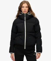 Superdry Damen Kapuze Skibomberjacke, Schwarz - Größe: 38