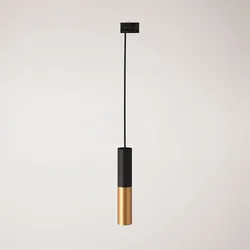 Cables Lampe Suspendue Sans Ampoule Tub-e14 Double Track Stucchi Black / Satin Brass One Size