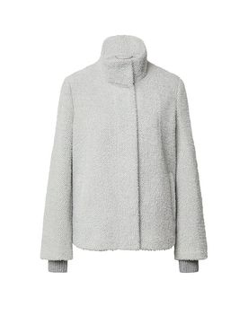 Jacke in Felloptik hellgrau 44 damen