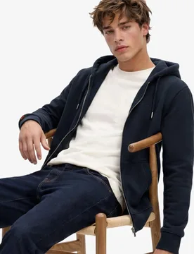 Superdry Herren Essential Logo Zip Hoodie Navy - Größe: XL - 79.99 - FashionsVida