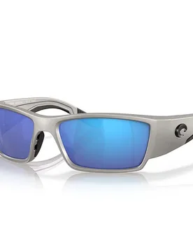 Corbina Pro Polarized Sunglasses Silver Metallic Blue Mirror 580G/CAT3 Men,Women - Costa - FashionsVida